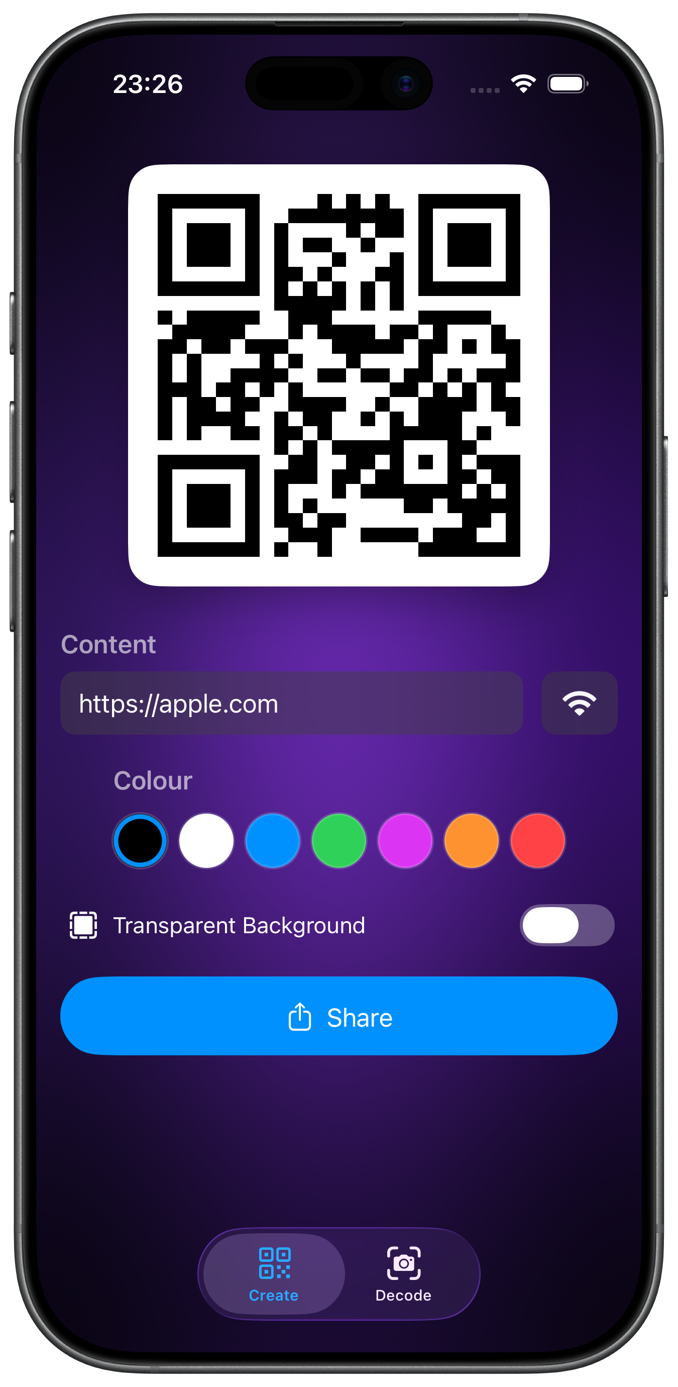 Create a QR code