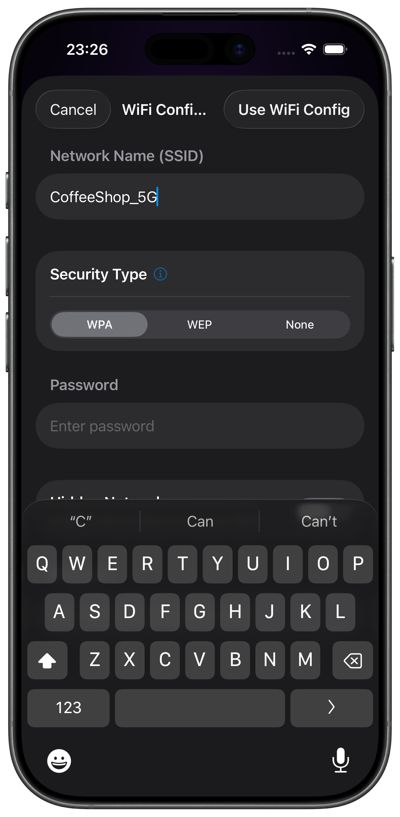 Configure WiFi sharing